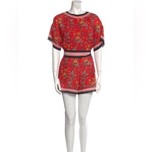 Alice & Olivia Red Floral Romper Size 6